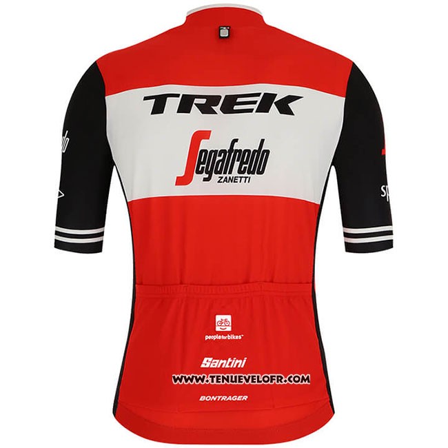 2019 Maillot Ciclismo Trek Segafredo Rouge Blanc Manches Courtes et Cuissard